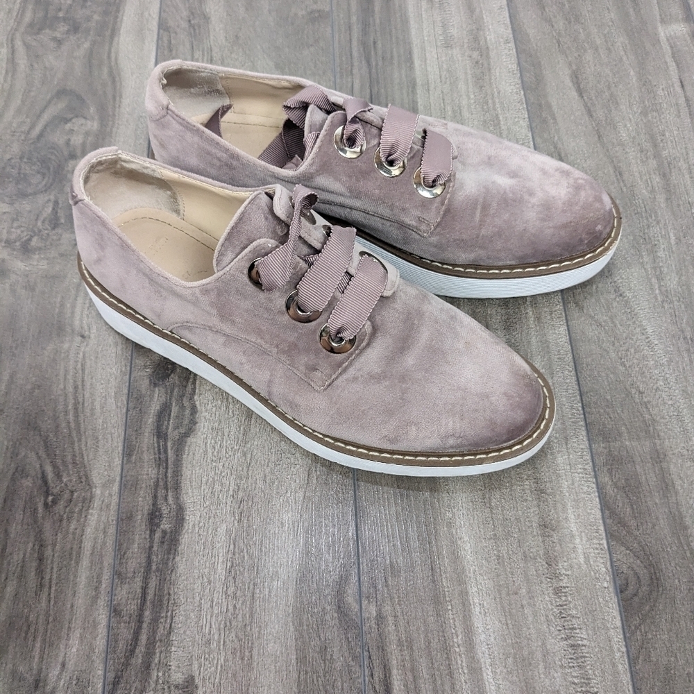 Zara Shoes Vegan Suede Lavender Platform Size 37